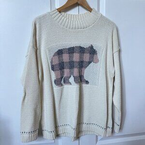 Cotton Country Sweater Womens L White Laurentian Polar Bear Phoebe Friends